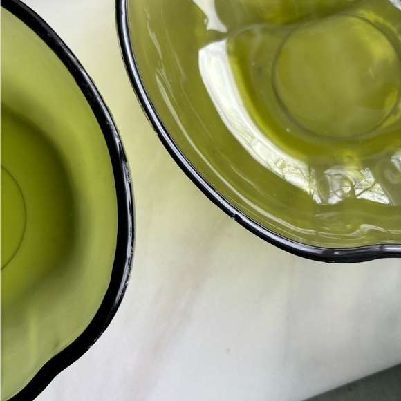 Green Glass Apple Dish, Hazel Atlas Apple Bowl. - Picture 3 of 6